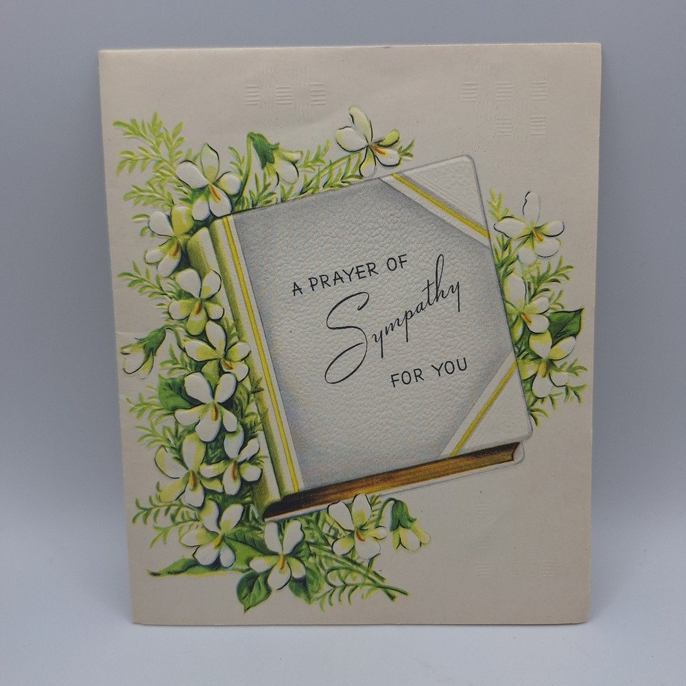 Vintage Gartner and Bender Inc Sympathy Card A Prayer of Sympathy Floral‎ Design